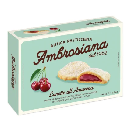 Kruche ciastka z nadzieniem wiśniowym Ambrosiana Lunette 140 g