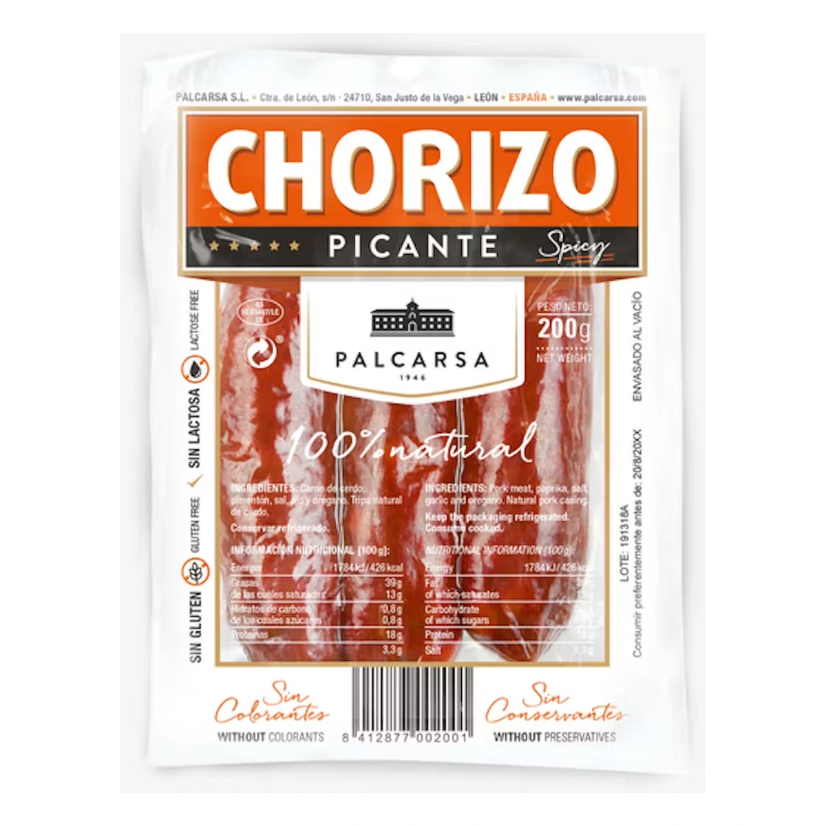 chorizo-oreado-piccante-palcarsa-200-g Chorizo oreado piccante Palcarsa 200 g