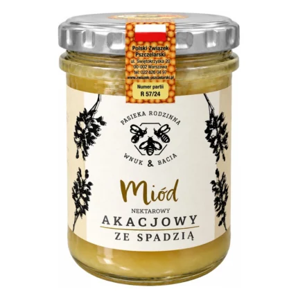 Miód akacjowy ze spadzią Pasieka Rodzinna Wnuk & Bacia