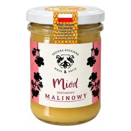 Miód malinowy Pasieka Rodzinna Wnuk & Bacia