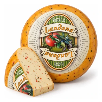 Ser holenderski z oliwką i pomidorem
